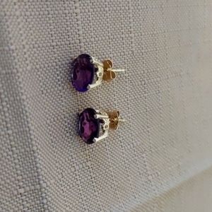 14k Amethyst earrings